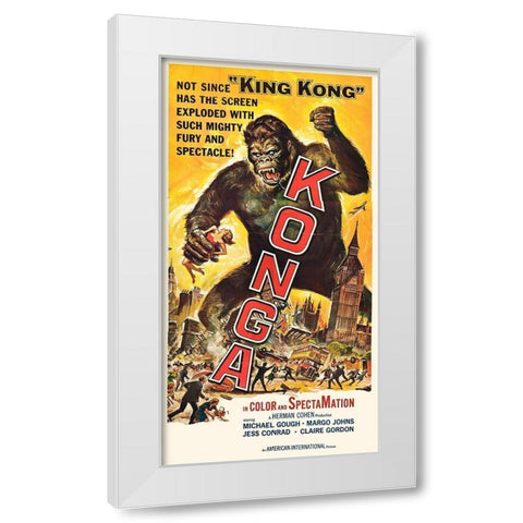 Konga White Modern Wood Framed Art Print by Hollywood Photo Archive