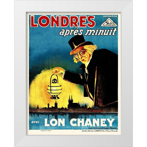 French - London After Midnight White Modern Wood Framed Art Print by Hollywood Photo Archive