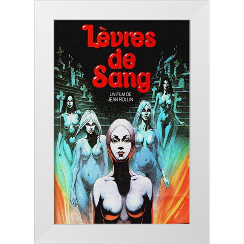 French - Lips of Blood White Modern Wood Framed Art Print by Hollywood Photo Archive