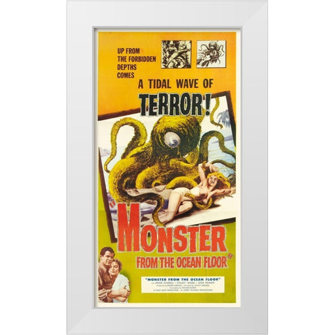 Monster From the Ocean Floor_4 White Modern Wood Framed Art Print by Hollywood Photo Archive