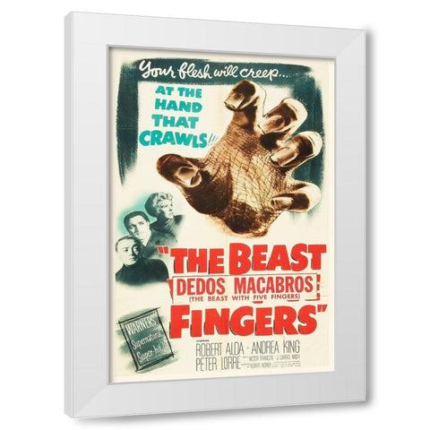 Spanish - The Beast with Five Fingers White Modern Wood Framed Art Print by Hollywood Photo Archive