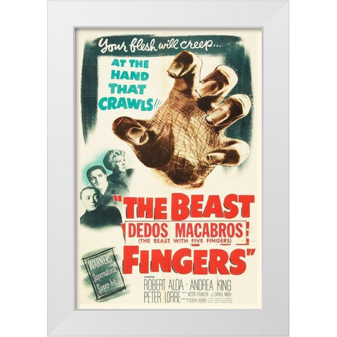 Spanish - The Beast with Five Fingers White Modern Wood Framed Art Print by Hollywood Photo Archive