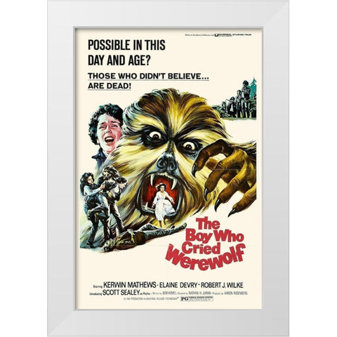 The Boy Who Cried Werewolf White Modern Wood Framed Art Print by Hollywood Photo Archive