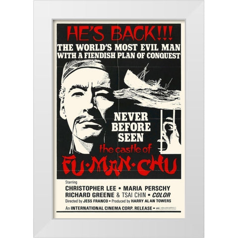 The Castle of Fu Man Chu White Modern Wood Framed Art Print by Hollywood Photo Archive
