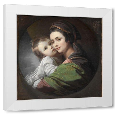 Elizabeth Shewell West and Her Son Raphael White Modern Wood Framed Art Print by West, Benjamin