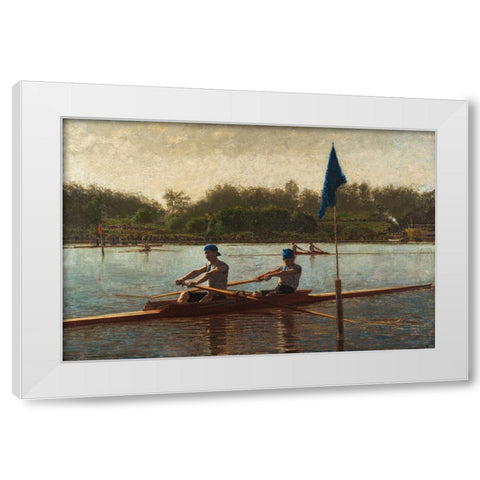 The Biglin Brothers Turning the Stake White Modern Wood Framed Art Print by Eakins, Thomas