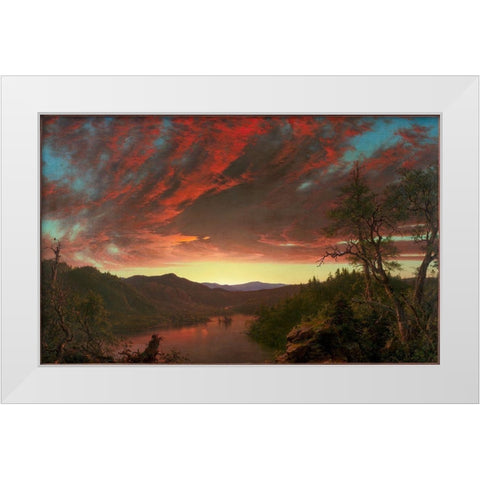 Twilight in the Wilderness White Modern Wood Framed Art Print by Church, Frederic Edwin