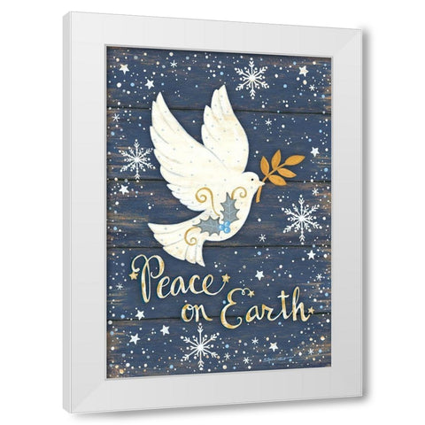 Peace on Earth White Modern Wood Framed Art Print by Laponit, Annie