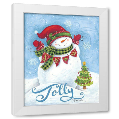 Jolly Snowman White Modern Wood Framed Art Print by Kater, Diane
