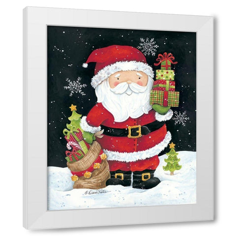 Santa Claus with Presents White Modern Wood Framed Art Print by Kater, Diane