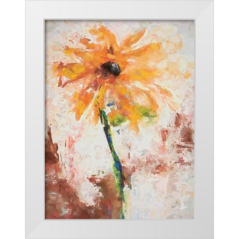 Lovely Yellow White Modern Wood Framed Art Print by Thouthip, Anne
