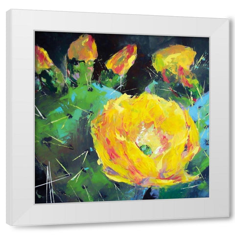 Prickly Pear Bloom White Modern Wood Framed Art Print by Thouthip, Anne