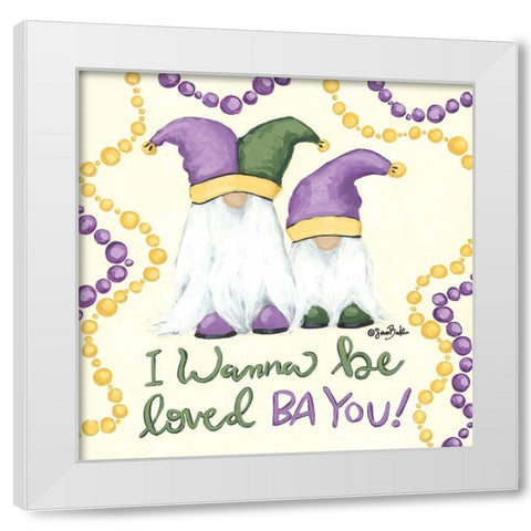 Loved Ba You White Modern Wood Framed Art Print by Baker, Sara