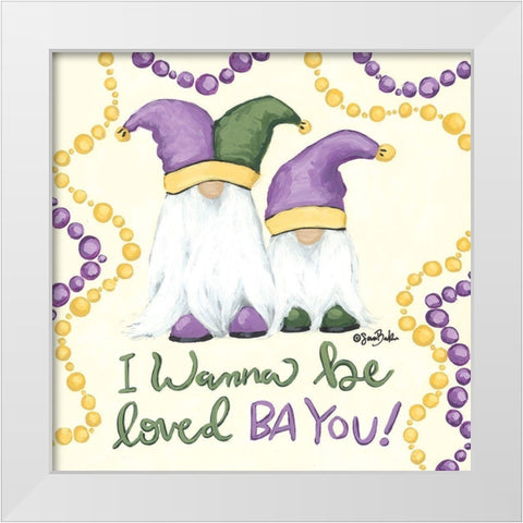 Loved Ba You White Modern Wood Framed Art Print by Baker, Sara