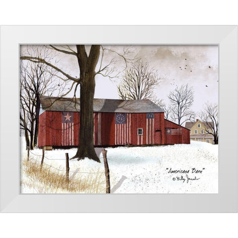 Americana Barn White Modern Wood Framed Art Print by Jacobs, Billy
