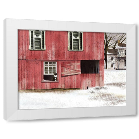 The Mouser White Modern Wood Framed Art Print by Jacobs, Billy