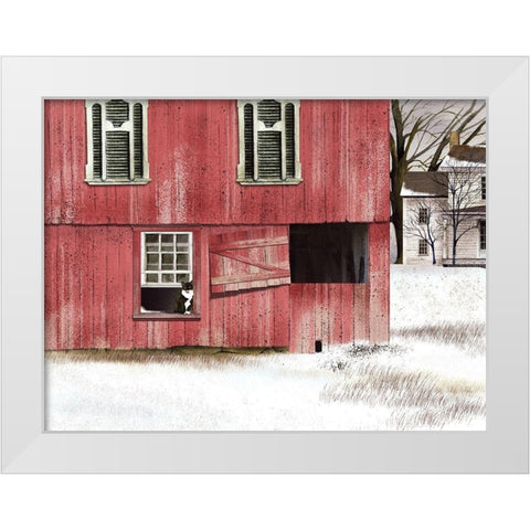 The Mouser White Modern Wood Framed Art Print by Jacobs, Billy
