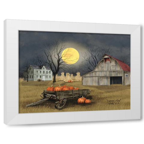 Harvest Moon White Modern Wood Framed Art Print by Jacobs, Billy