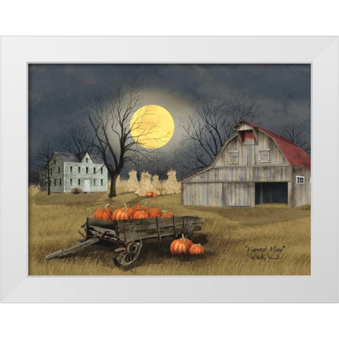 Harvest Moon White Modern Wood Framed Art Print by Jacobs, Billy