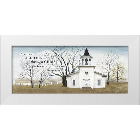 I Can Do All Things White Modern Wood Framed Art Print by Jacobs, Billy