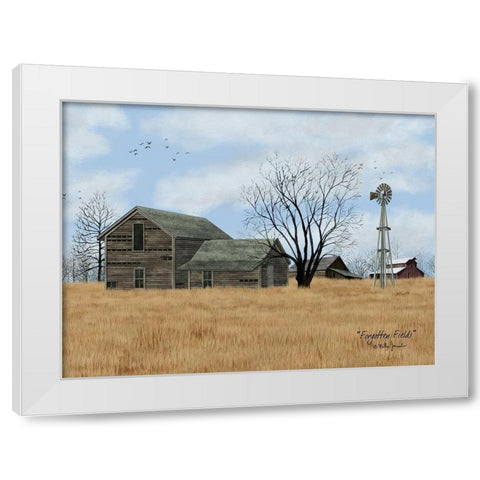 Forgotten Fields White Modern Wood Framed Art Print by Jacobs, Billy