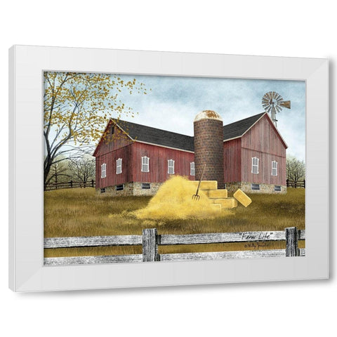 Farm Life White Modern Wood Framed Art Print by Jacobs, Billy