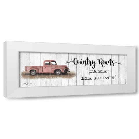 Country Roads White Modern Wood Framed Art Print by Jacobs, Billy