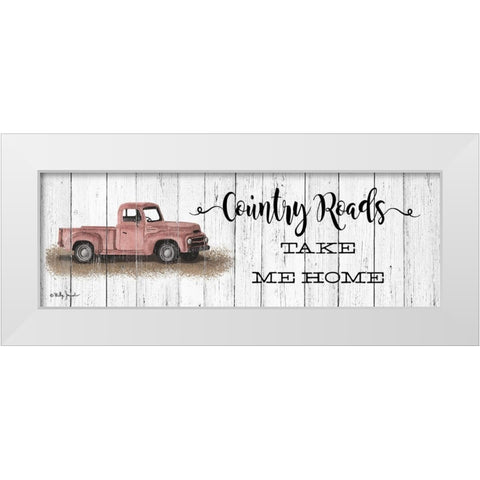 Country Roads White Modern Wood Framed Art Print by Jacobs, Billy