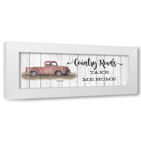 Country Roads White Modern Wood Framed Art Print by Jacobs, Billy