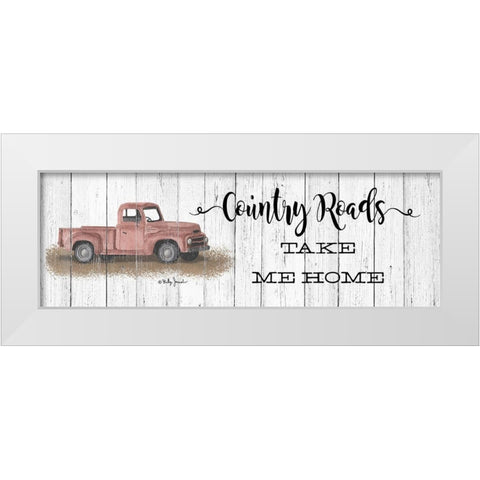 Country Roads White Modern Wood Framed Art Print by Jacobs, Billy
