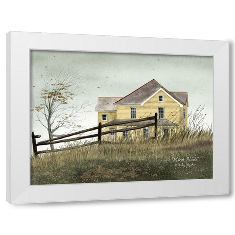 March Winds White Modern Wood Framed Art Print by Jacobs, Billy