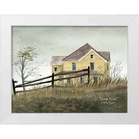 March Winds White Modern Wood Framed Art Print by Jacobs, Billy