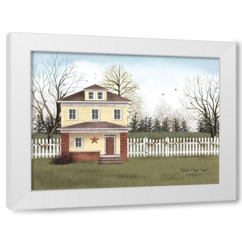 White Picket Fence White Modern Wood Framed Art Print by Jacobs, Billy