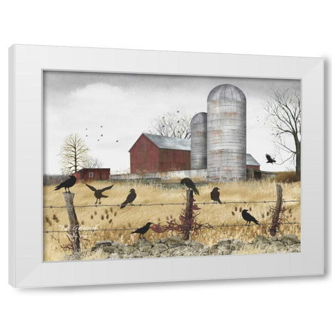 Fall Gathering White Modern Wood Framed Art Print by Jacobs, Billy