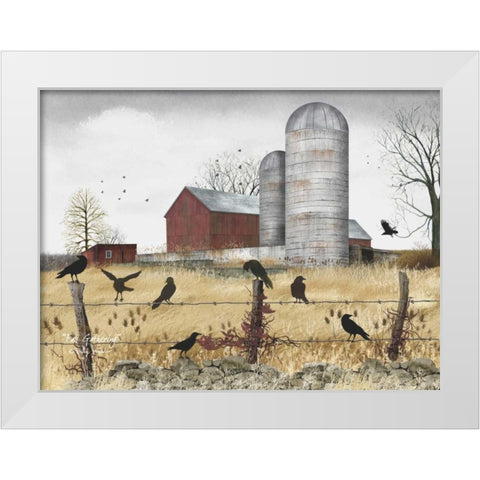 Fall Gathering White Modern Wood Framed Art Print by Jacobs, Billy