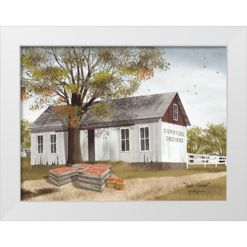 Apple Harvest White Modern Wood Framed Art Print by Jacobs, Billy