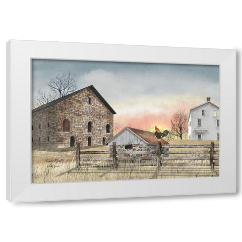 Early Riser White Modern Wood Framed Art Print by Jacobs, Billy