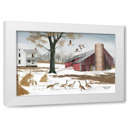 Headin South White Modern Wood Framed Art Print by Jacobs, Billy