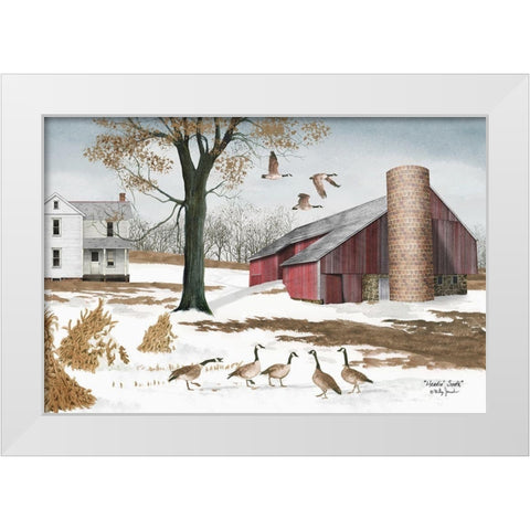 Headin South White Modern Wood Framed Art Print by Jacobs, Billy