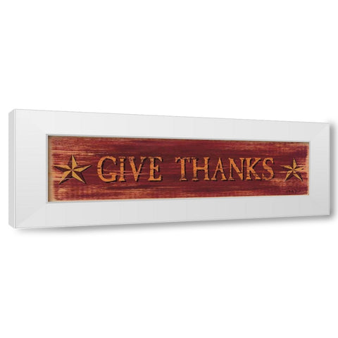 Give Thanks White Modern Wood Framed Art Print by Jacobs, Billy