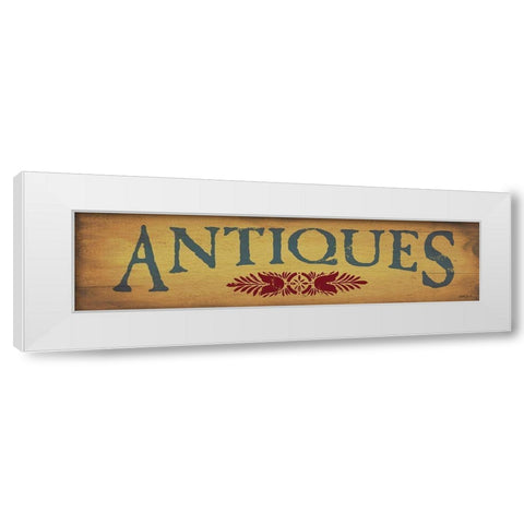 Antiques White Modern Wood Framed Art Print by Jacobs, Billy