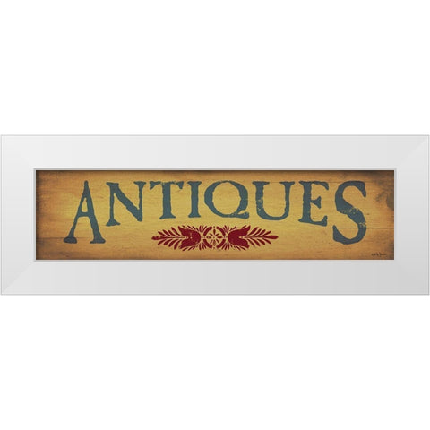 Antiques White Modern Wood Framed Art Print by Jacobs, Billy