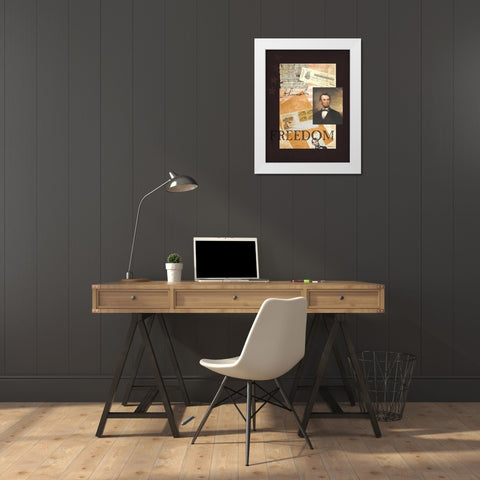 Lincoln White Modern Wood Framed Art Print by Jacobs, Billy