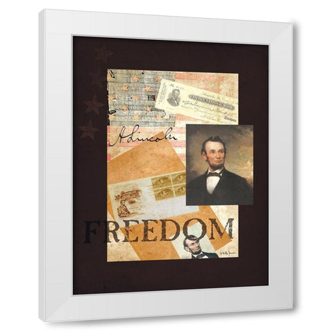Lincoln White Modern Wood Framed Art Print by Jacobs, Billy