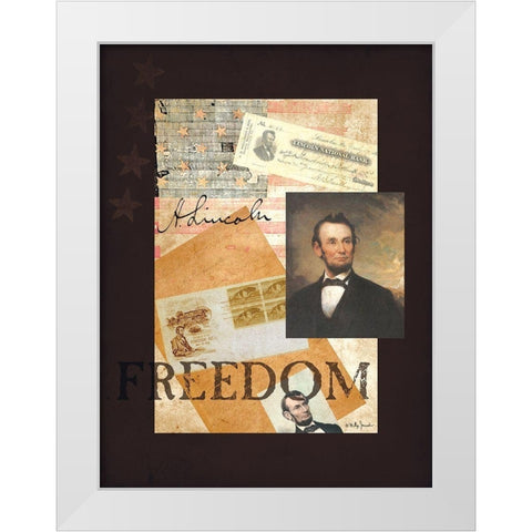 Lincoln White Modern Wood Framed Art Print by Jacobs, Billy