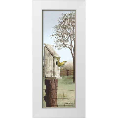 Wren White Modern Wood Framed Art Print by Jacobs, Billy