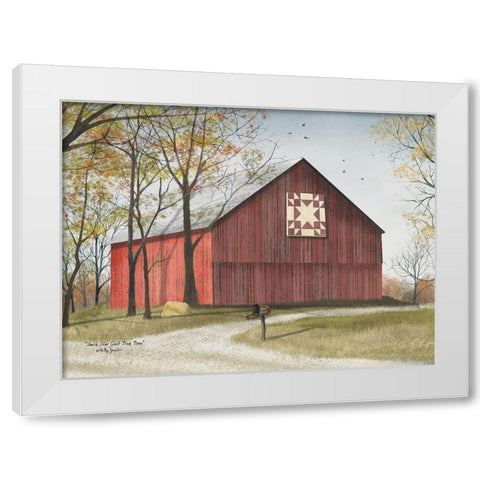 Star Quilt Barn White Modern Wood Framed Art Print by Jacobs, Billy