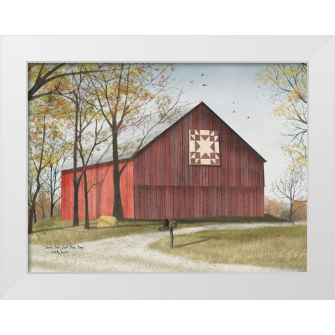 Star Quilt Barn White Modern Wood Framed Art Print by Jacobs, Billy
