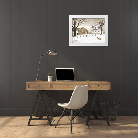 Home for Christmas White Modern Wood Framed Art Print by Jacobs, Billy