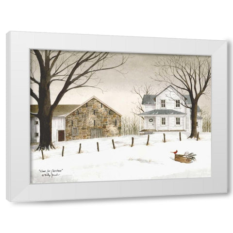 Home for Christmas White Modern Wood Framed Art Print by Jacobs, Billy